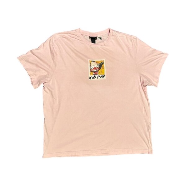 Simpsons Fan-Dalism STAINED XXL Pink T-Shirt H&M Regular Fit  Size XXL - Picture 1 of 9